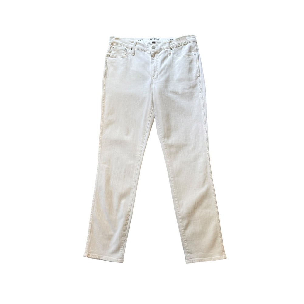 J.Crew 9" Vintage Slim Straight Jeans White BQ306 Tall Size 32T 14 Tall NEW